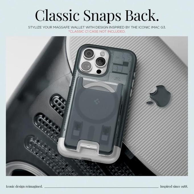 

Card Holder Stand Magnetic iPhone 16 15 14 13 12 Spigen Zero One Magsafe Dompet Wallet Kartu Kulit MS