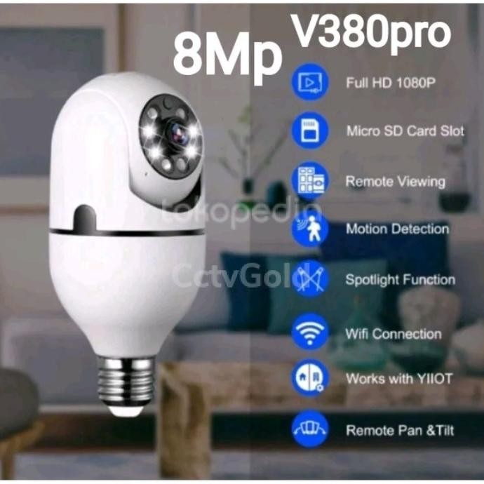Promo Cctv Bohlam Lampu Camera 8Mp Cctv V380 Pro Wifi Cctv Only
