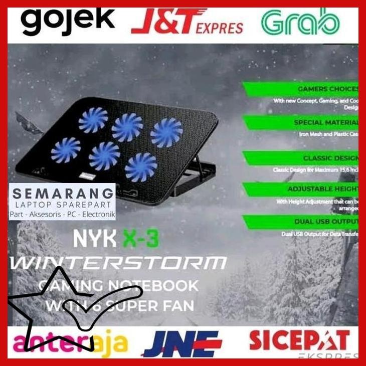 [SLS] NYK NEMESIS X3 Winterstorm Cooling Pad Kipas Pendingin Laptop CoolingPad