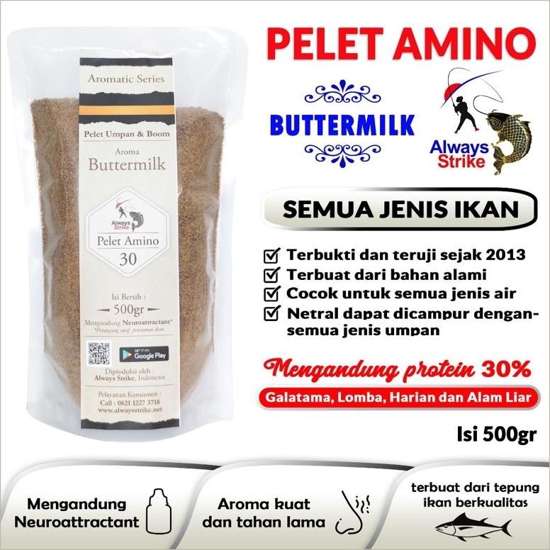 UMPAN MANCING PELET AMINO 30 AROMATIC BUTTERMILK (KEJU, SUSU,  WISJMAN)