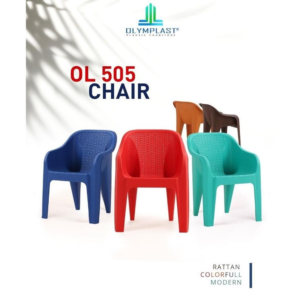 Olymplast kursi santai OL 505 Kursi Teras Rotan Plastik Kursi Taman Kuat Murah