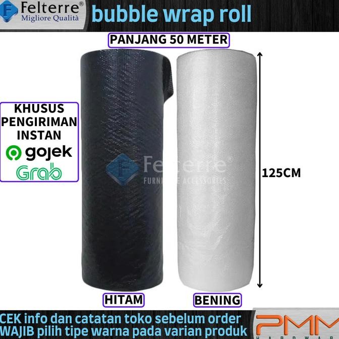 

bubble wrap roll FELTERRE | plastik buble hitam bening pengaman paket murah