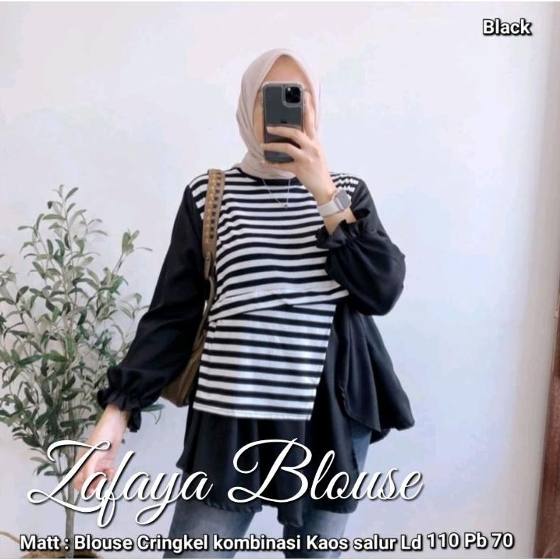Jpf-1015 Zafaya Blouse / Blouse Wanita / Atasam Kantor / Baju Kantor / Baju Healing / Pakaian Wanita