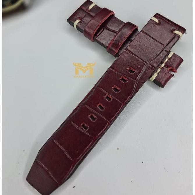 tali jam tangan kulit asli,strap kulit motif buaya/croco, 18mm 20mm 22mm 24mm murah