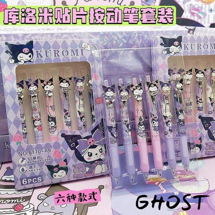 

NEW (6PCS) PULPEN GEL LUCU / BALLPOINT 0.5MM SANRIO / PENA CINNAMOROL MELODY KUROMI - ALAT TULIS