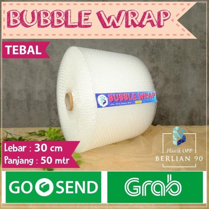 

Bubble Wrap 30 Cm x 50 M / Bubble Wrap Bening Khusus GOJEK GRAB murah