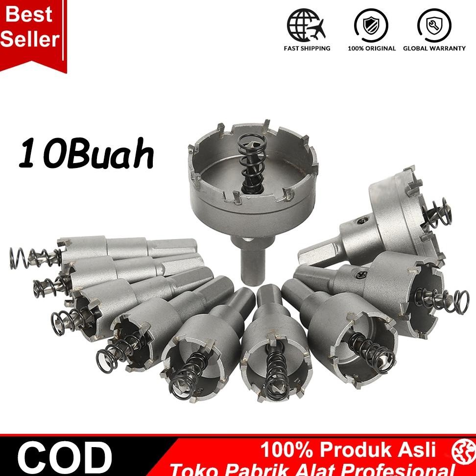 10Buah Hole Saw TCT HoleSaw Carbide TCT untuk Stailess baja Pembolong Besi Hole Saw Keras murah