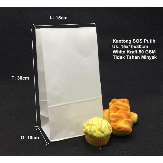 

Paperbag SOS L Tipis 15x10x30 cm 50 GSM murah