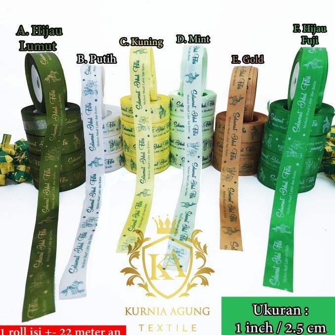 

Pita Satin Hari Raya Idul Fitri Lebaran Hampers Parcel Dijual Per ROLL murah