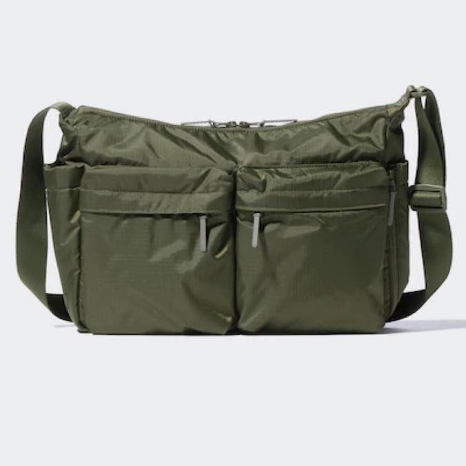 UNIQLO Waist Body Bag Tas Selempang Bahu Nylon Pria Wanita Olive