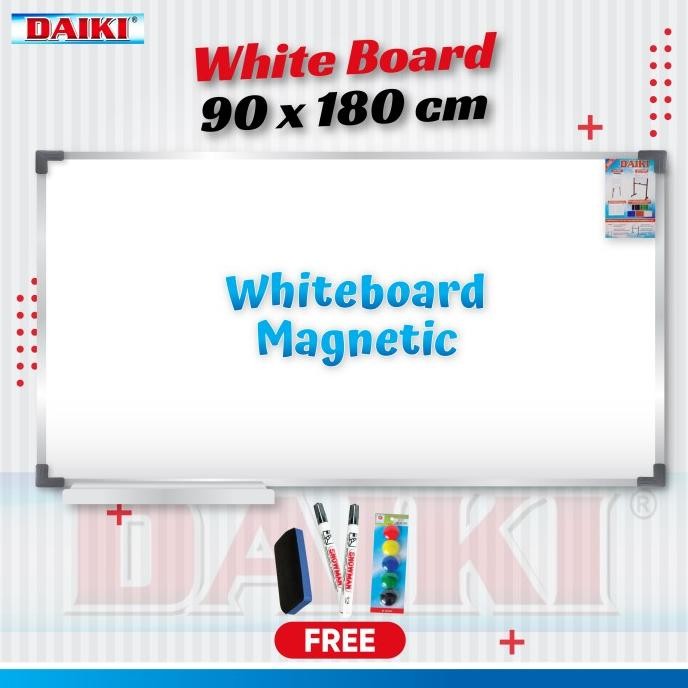 

NEW Whiteboard / Papan Tulis Magnetic DAIKI Uk 90x180 cm