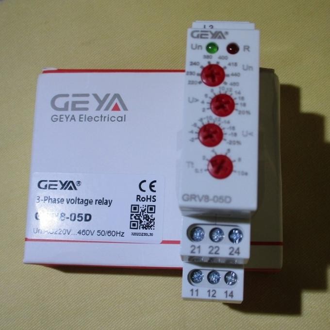 3 Phase Voltage Monitoring Relay Geya Grv8-05D New Stok