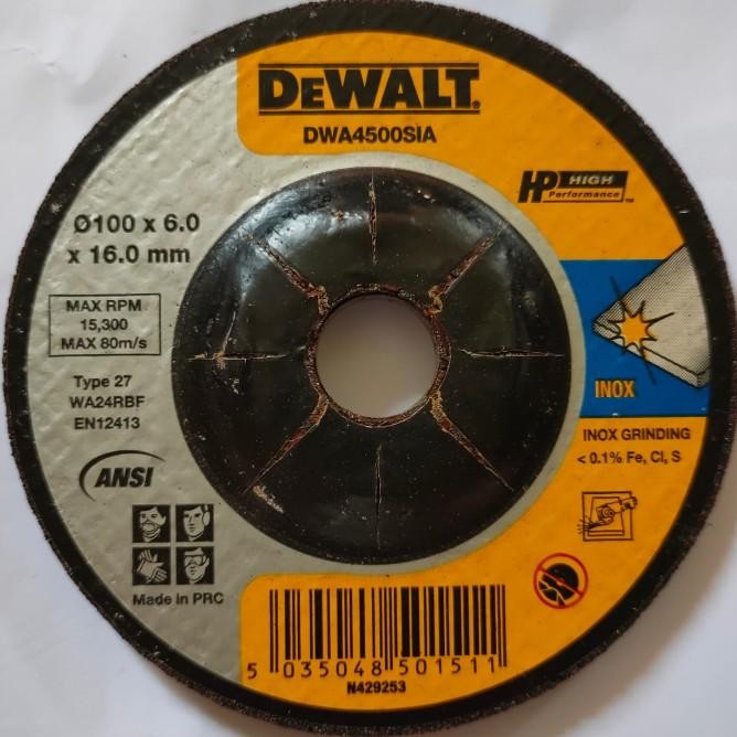 Batu Gerinda/Mata Gerinda Dewalt 4" Dwa4500Sia Inox Grinding