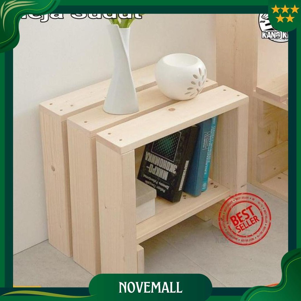 Meja Sudut Kecil Dekorasi Kayu Minimalis Jati / Mahoni Promo