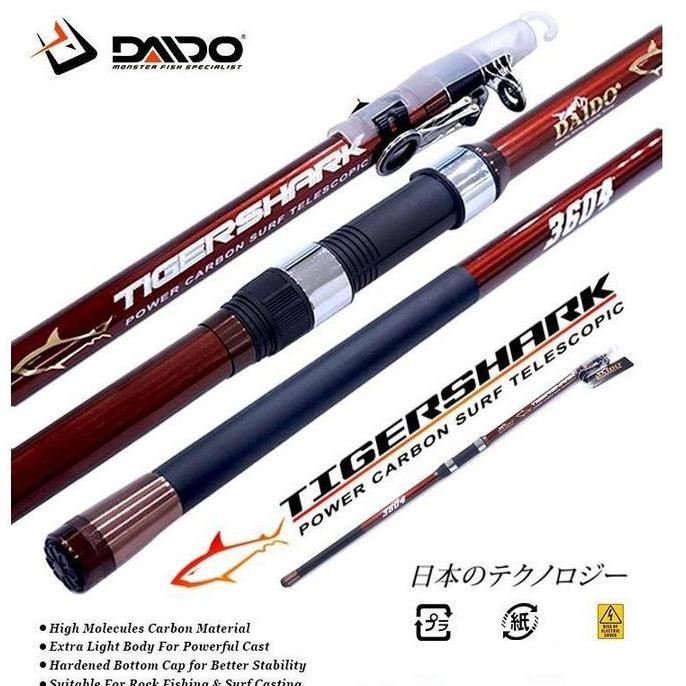 Terlaris Joran Daido Antena Tigershark Surf Carbon 270Cm 300Cm 360Cm 390Cm 420Cm 450Cm Ready Stok