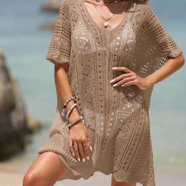 Reva Hollow Cover Up Dre Fit Ml Fahion Gaun Wanita Bahan Rajut Nit Nitted Nitwear Caual Outfit Aual 