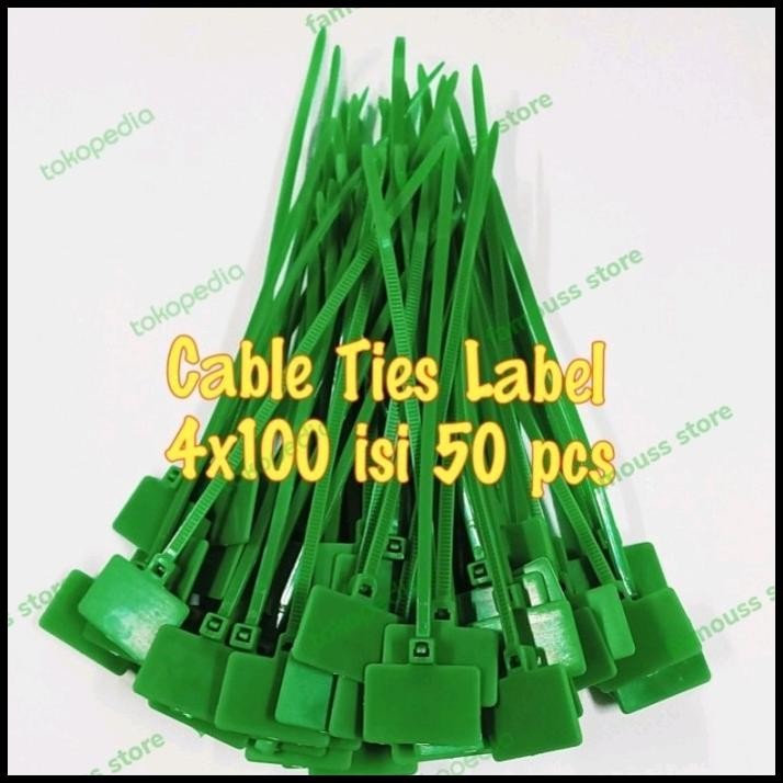 Cable Ties Label Bendera 4X100/ Kabel Ties Label Bendera- Hijau