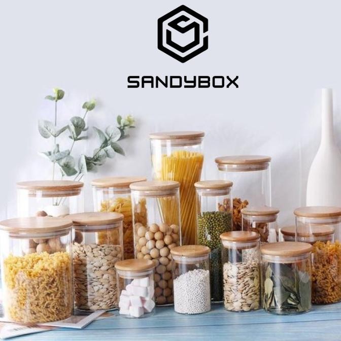 TOPLES KACA TUTUP KAYU TOPLES BUMBU / SNACK / TOPLES BULAT