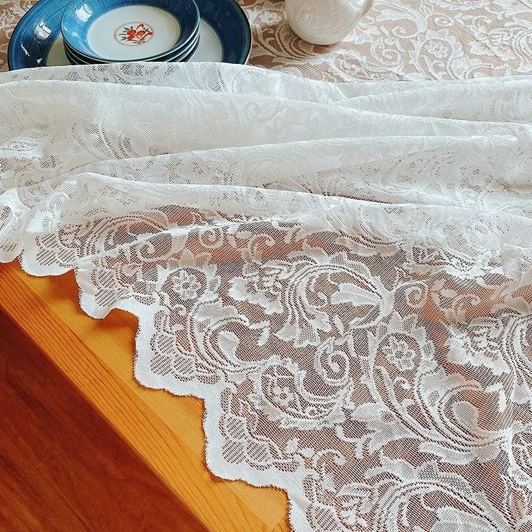 Ox04 Taplak Meja Makan Ukuran 140X200Cm / Lace Table Runner Taplak Meja Panjang Renda - Taplak Meja 