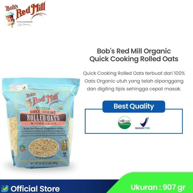 

BOB'S RED MILL ORGANIC QUICK COOKING ROLLED OATS 907 GR