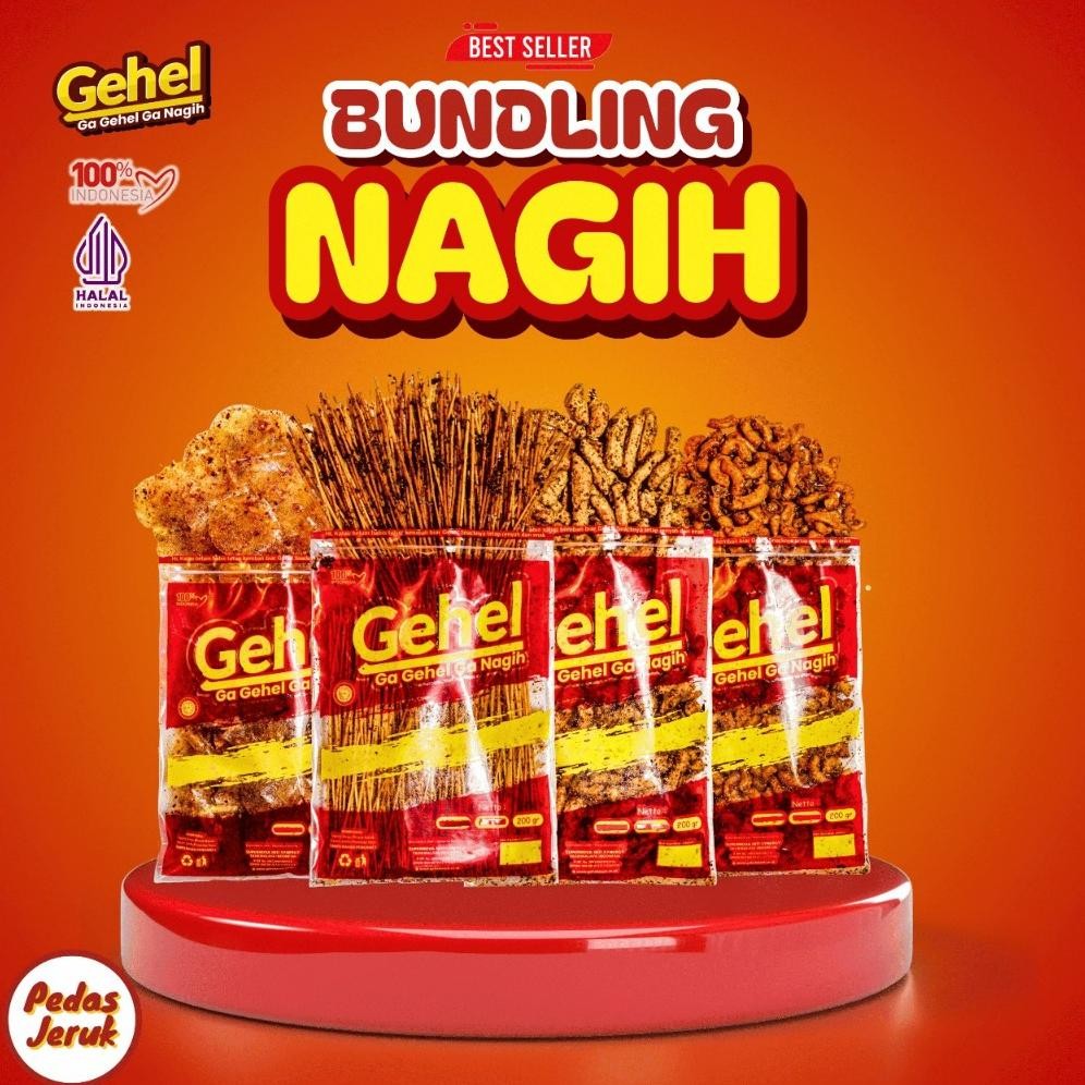 

Gehel Paket Bundling Nagih Cemilan Mie LidiKripcaBasrengMakaroni