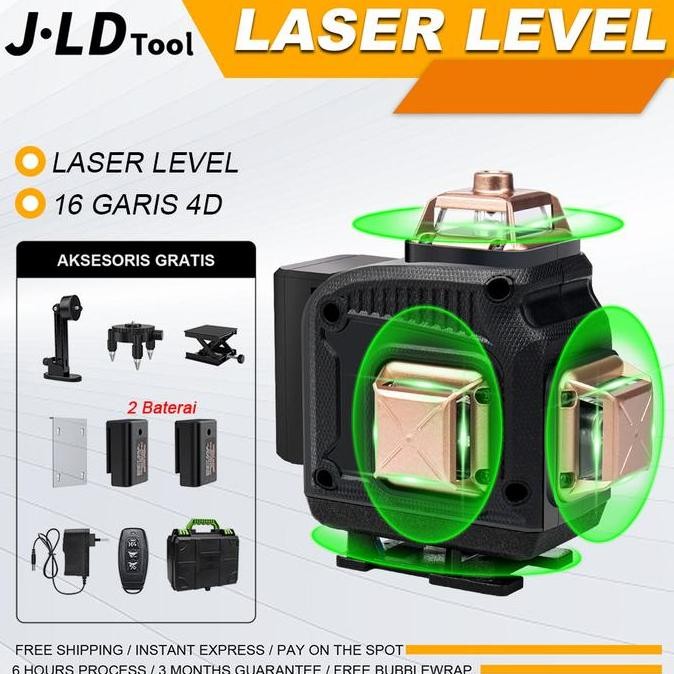 

Sale! J.LD TOOL Laser Level 16 Garis 4d Tingkat Self Leveling 360 Untuk Ubin Lantai Konstruksi Dan Langit-Langit Braket Magnetik Bidang 4d Sinar Hijau Yang Dapat Diisi Ulang Termasuk meteran laser