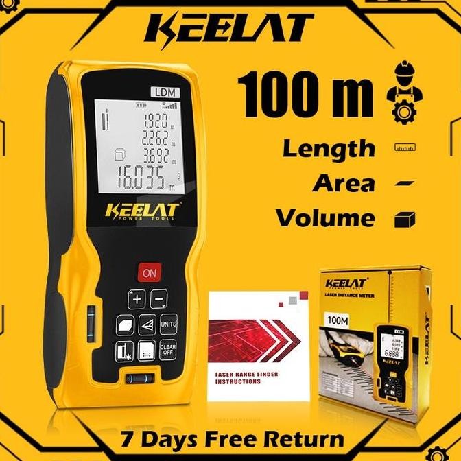 

Sale! KEELAT 100M Pengintai Laser Digital Pengukur Jarak Laser Inframerah Pengukur Jarak Laser Elektronik Diastimeter LCD Digital