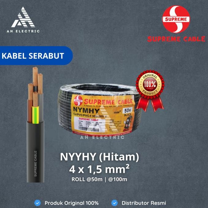 Kabel Nyyhy 4X1.5 Supreme 50M / Nyyhy 4X1,5 Mm / Kabel Serabut Nyyhy New Stok