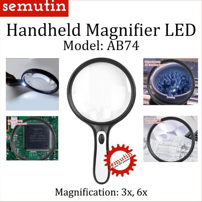 

Sale! Kaca Pembesar LED AB74 / Lampu Lup Lensa Magnifier Handheld / Membaca
