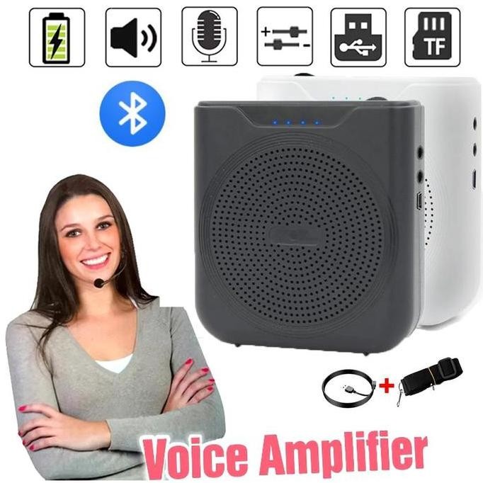 bluetooth Speaker karaoke Megaphone Mini Guru Tour Guide Pidato Pinggang Dengan Kabel Audio Mic Head