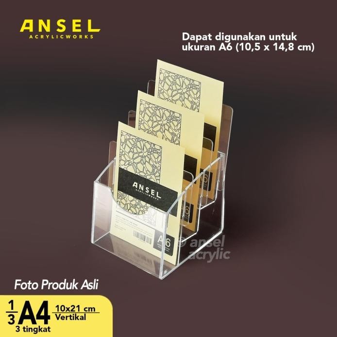 

ready ANSEL Tempat Brosur Akrilik 3 Tingkat [ 1/3 A4 - A6 ] Tipe E 3 Susun murah