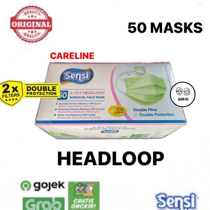 MASKER SENSI HEADLOOP WARNA PUTIH ISI 50 PCS TERMURAH