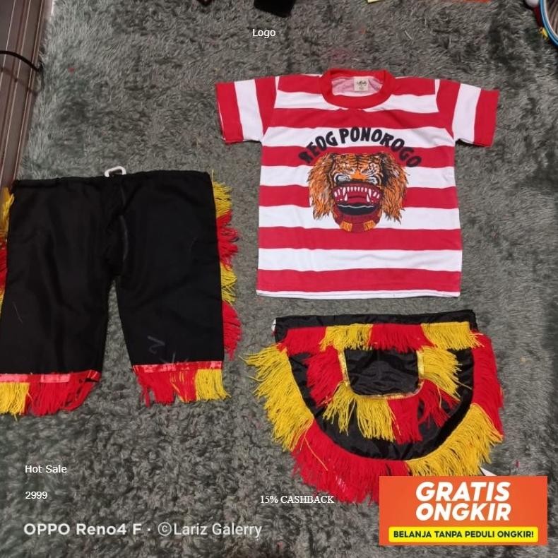 Setelan Reog Anak/Kaos,Celana,Embyong/Kaos Jaranan/Kaos Barongan Original