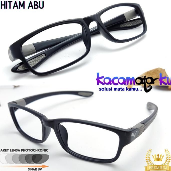 Terbaru Frame Kacamata Pria Sport Sporty Lensa Berubah Warna Photocromic 833