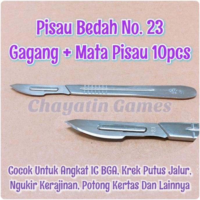 

Pisau Bedah - Pisau Ic Bga No. 23 Gagang Plus 10Pcs Mata Pisau Co