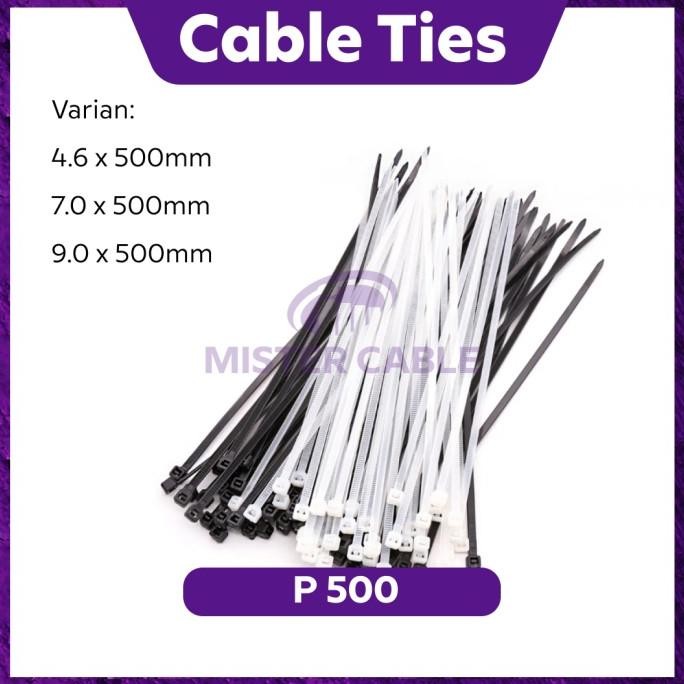 

ready Kabel Tis 50 55 cm Cable Ties 500 550 mm Pengikat Segel Nylon Plastik murah