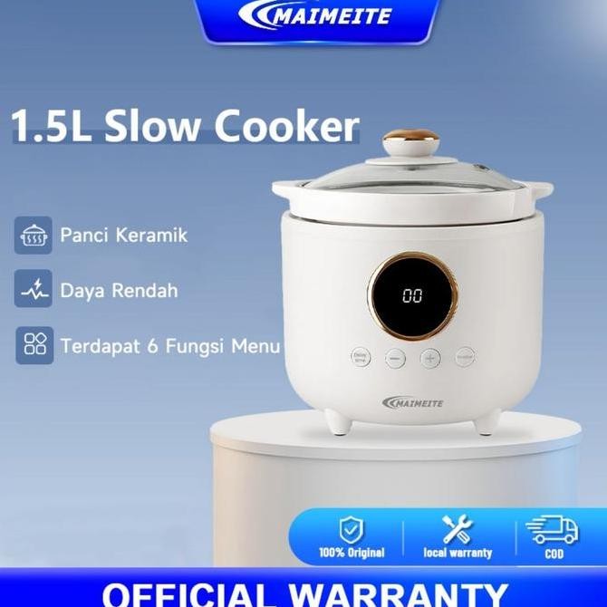 Promo Maimeite Slow Cooker 1.5L Alat Masak Makanan Bayi Digital Alat Masak Mpasi Makanan Bayi