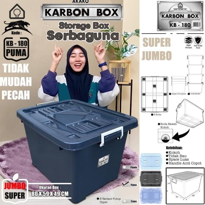 Kontainer Box Plastik Container KARBON Box PUMA AKAKO Hitam Black