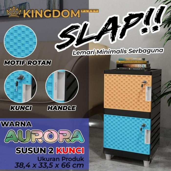 SLAP AURORA LEMARI PAKAIAN MINIMALIS KINGDOM SLAP HITAM KUNCI LEMARI