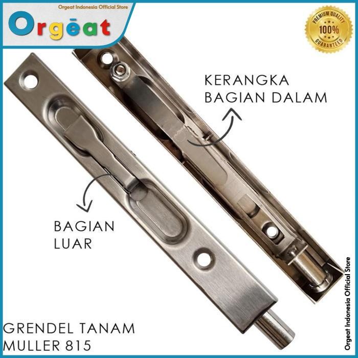 OGT - Grendel Pintu Tanam Panjang Gerendel Kupu Tarung Stainless Muller Slot Pengunci 12 Inch