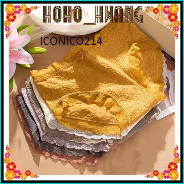 HOHO_HWANG (C-334CELANA DALAM WANITA ANTIBAKTERI CD CEWEK DEKORASI PITA RENDA