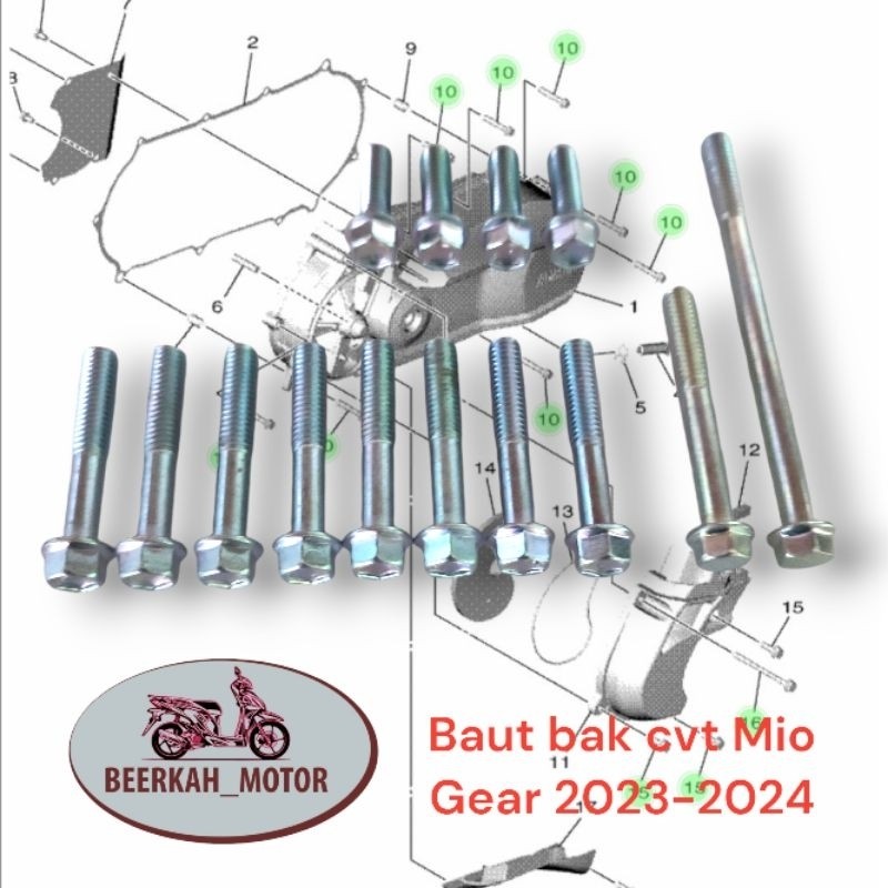 Baut Bak Cvt Set Mio Gear 2023 Up