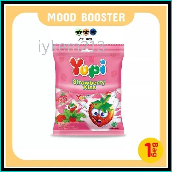 

YUPI STRAWBERRY KISS KEMASAN BAG / BUNGKUS 120 GR