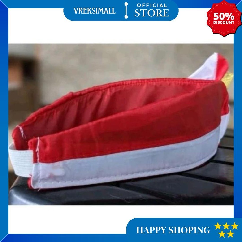 Udeng Bando Ikat Kepala Blangkon Merah Putih Karnaval Prada Bali Bandana Headband Slayer All Size Sa