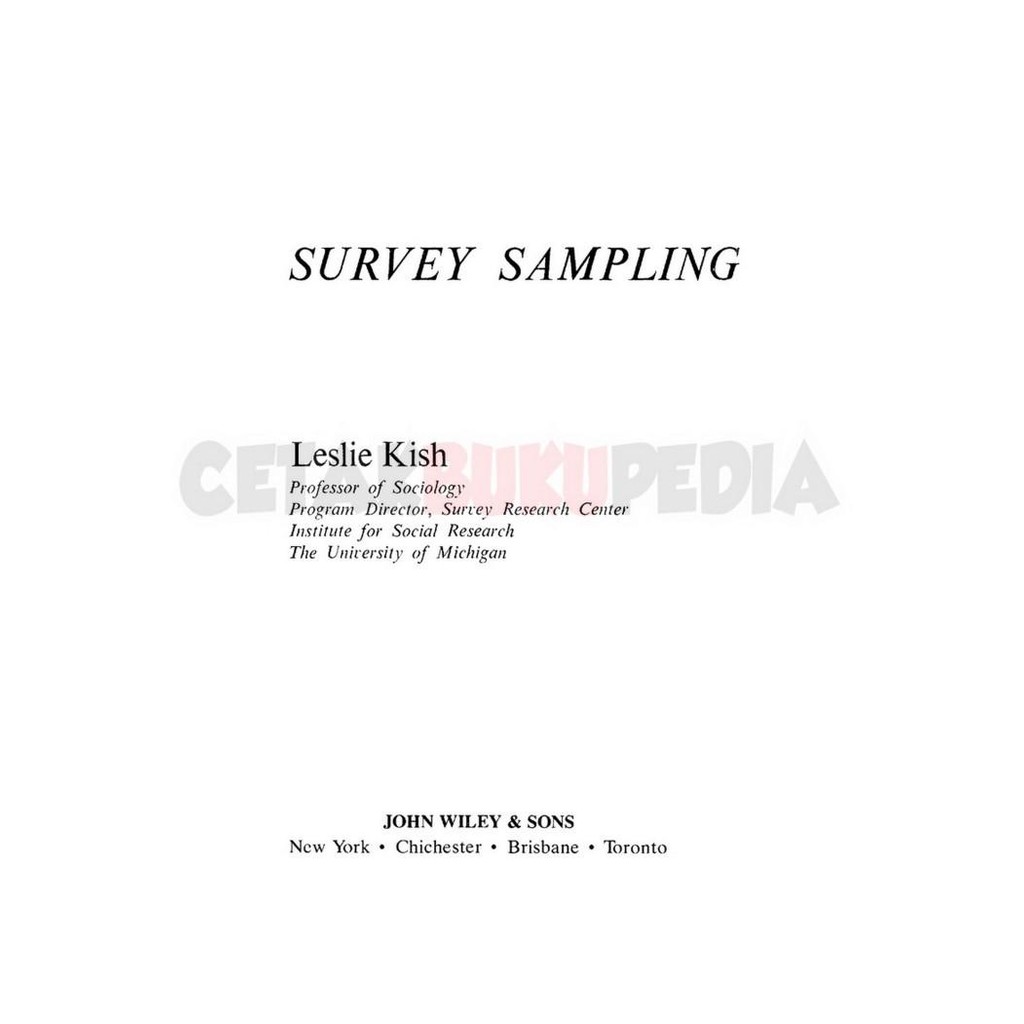 

Fisik Kish L Survey Sampling 1965