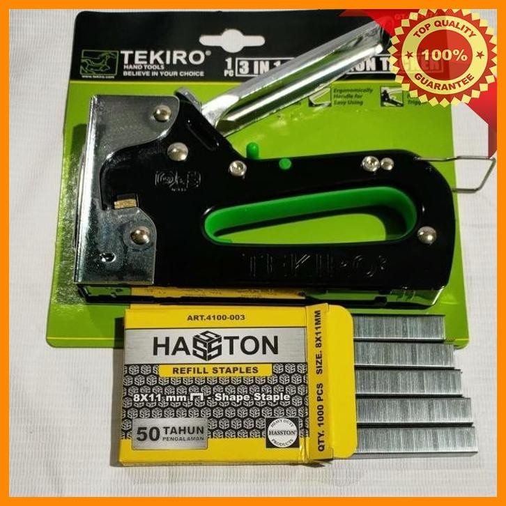 

[SHA] STAPLES TEMBAK 3IN1 TEKIRO DAN REFILL ISI STAPLES 8 MM- GUN TACKER SET