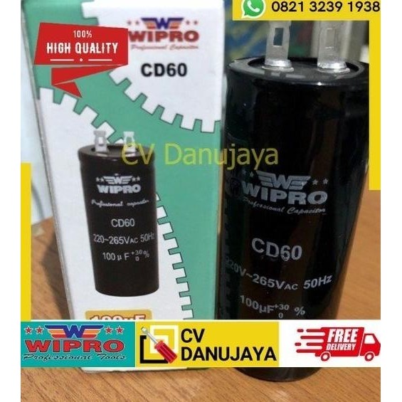 Sale Capasitor 100 Uf Wipro Kapasitor Dinamo Starting Capacitor 100Uf Mikro