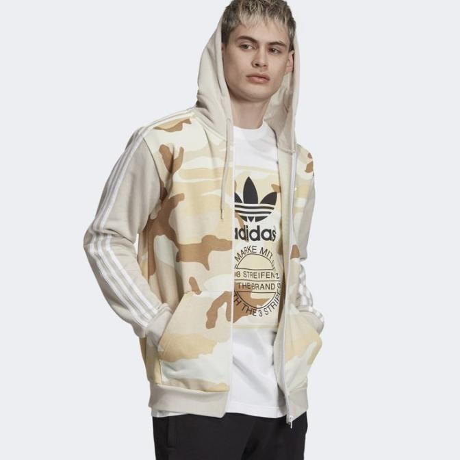 Jaket Adidas Trefoil CAMOUFLAGE Zip Hoodie Bliss Beige ED7072 ORIGINAL