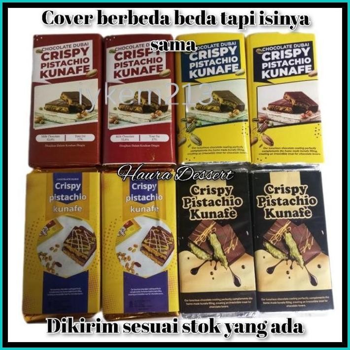 

DESSERT COKLAT DUBAI "PISTACHIO KUNAFE" BERAT 270 GR ,SIZE 16X8 CM ,FOOD CHOCOLATE CRISPY COKELAT VIRAL LEMBUT MELELEH DIMULUT CEMILAN MAKANAN COCOA