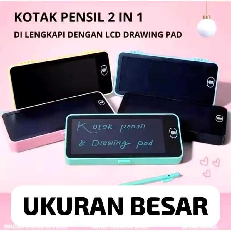 

AB121 KOTAK PENSIL 2IN1 LCD DRAWING PAD WRITING BOX PENCIL CASE UKURAN BESAR